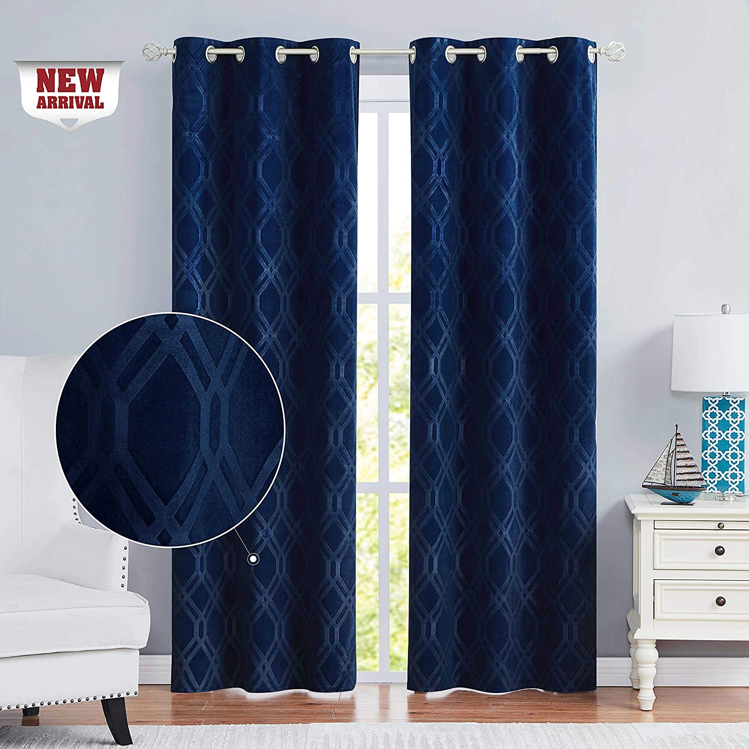 Factory Direct Embossed Curtain Blackout Curtains for Home Living Room